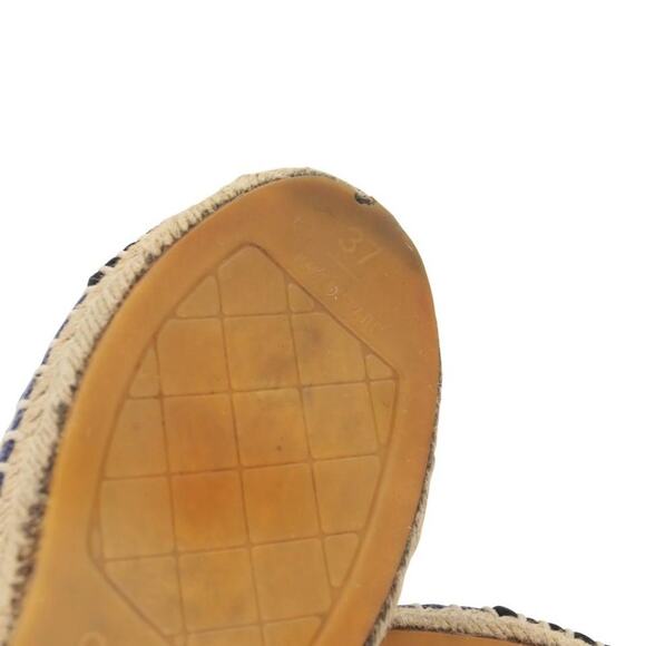 Chanel Espadrille 37 Canvas Linen Raw Edge Cap-toe Flats CC-0717N-0002 - Picture 12 of 12